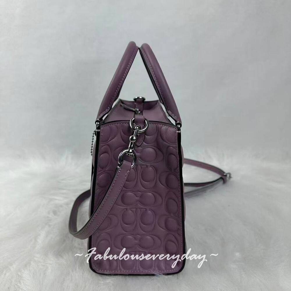 Coach Maggie Small Tote Bag Crossbody In Signature Leather/Sv/Jasmine CY670 NWT - Picture 2 of 8